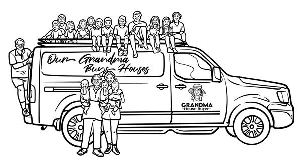 The Grandma who buys Houses and her grandchildren with her Grandma House Buyer van