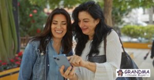 sisters inheriting Property in Texas with no will looking fondly at memories on phone